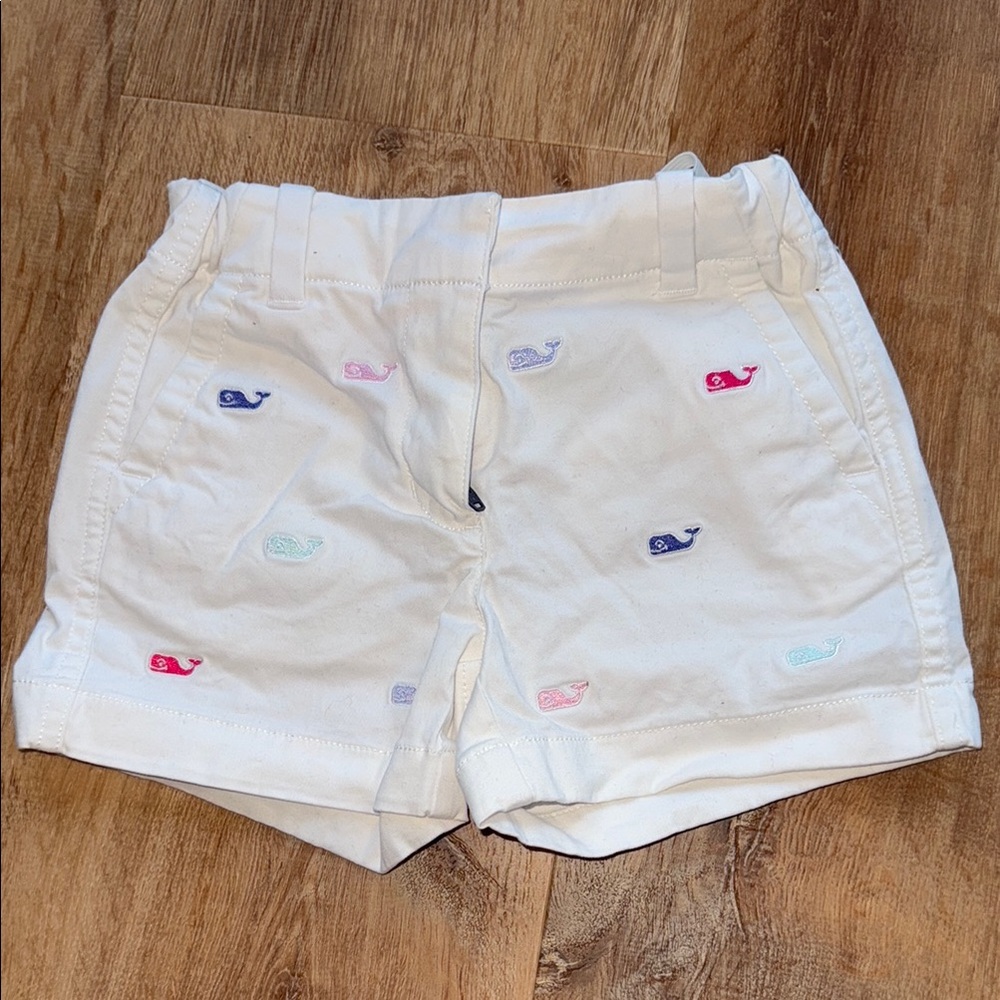 Vineyard Vines Kids White Embroidered Shorts